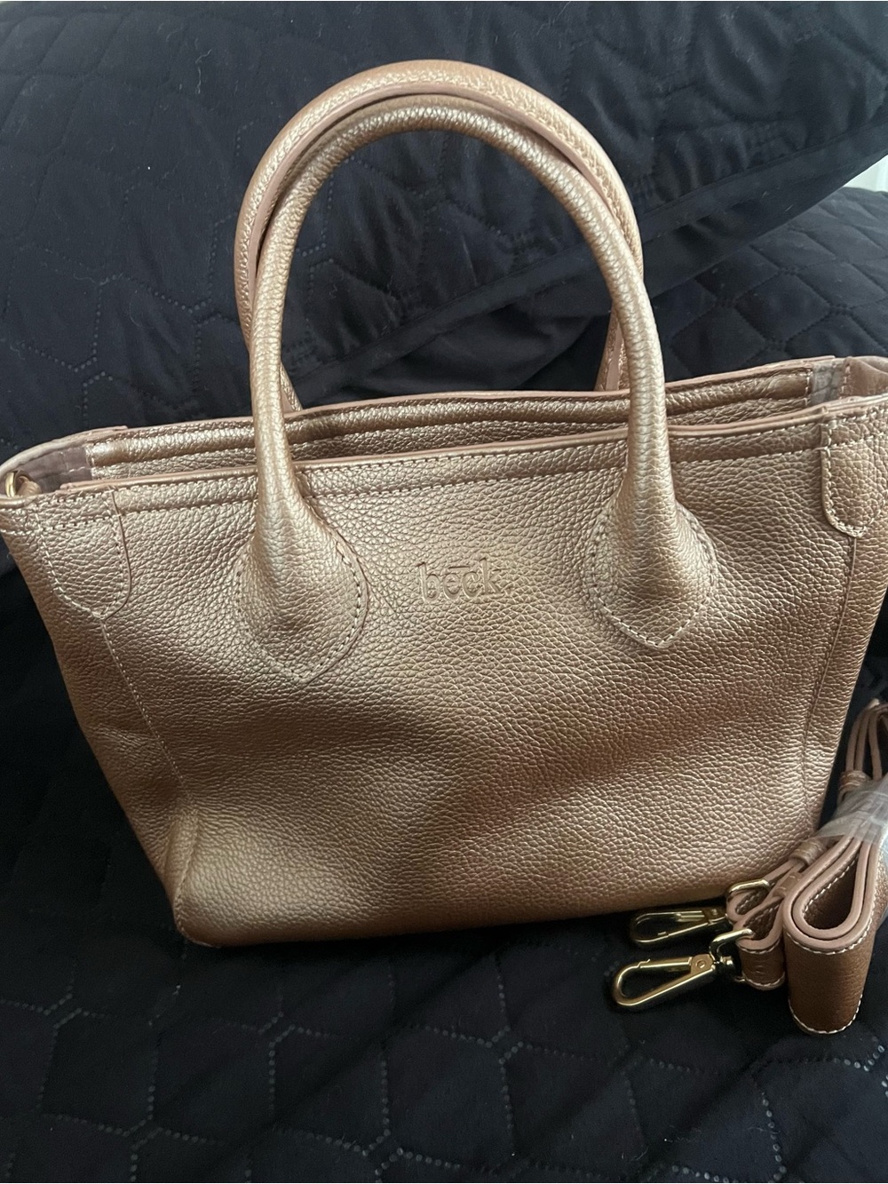 Beck Bags Rose Gold Beckini Crossbody Tote Bag